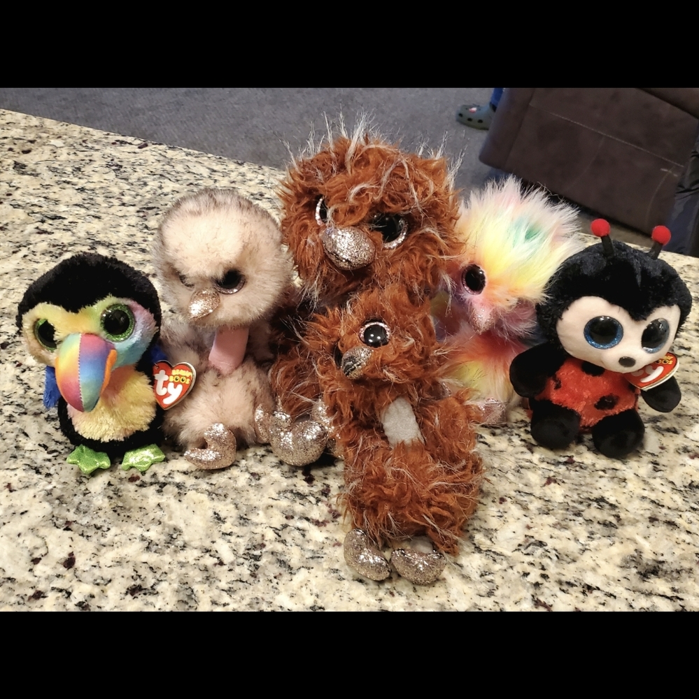 Ostrich & Flying Animal Beanie Boo Bundle